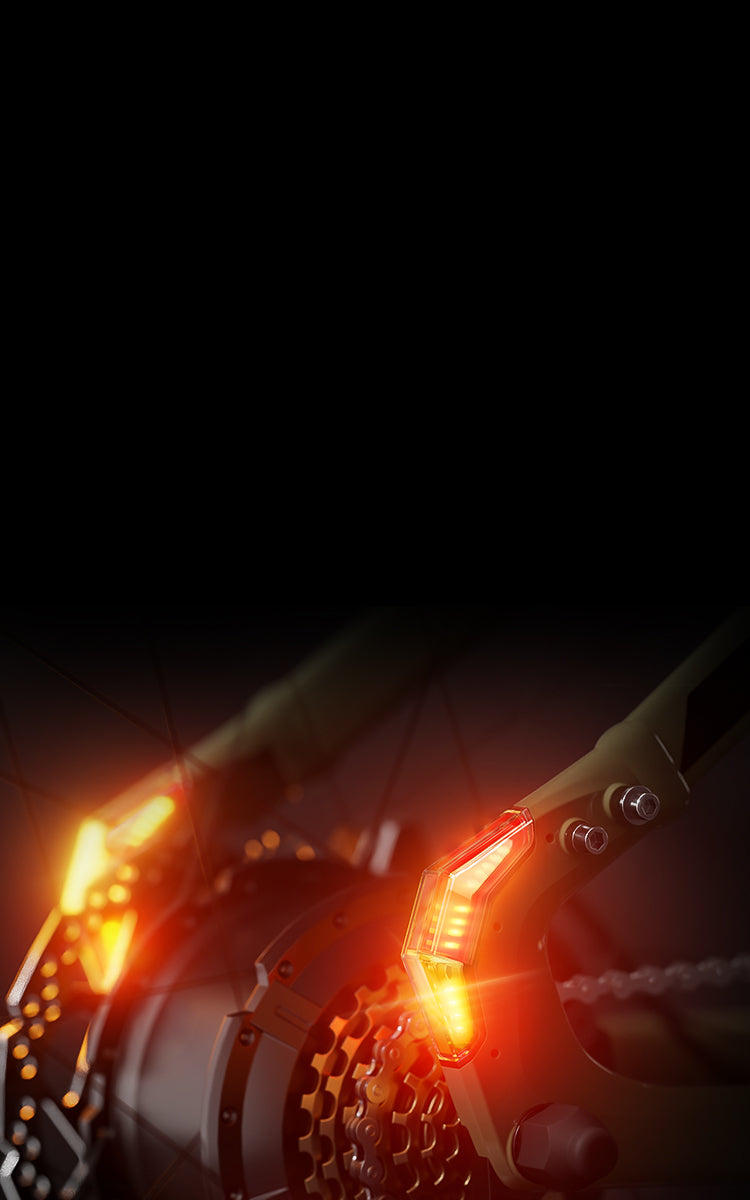 Integrated LED turn signals on Mokwheel e-bike - high-visibility day & night