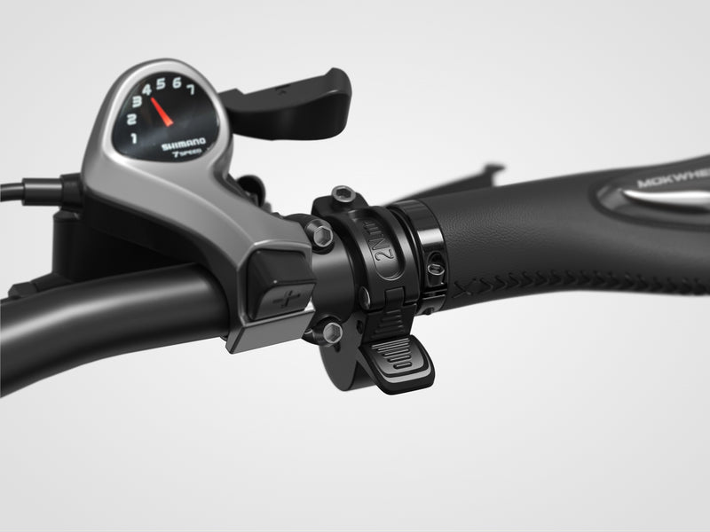 Mokwheel folding ebike with thumb throttle for easy speed control and smooth starts