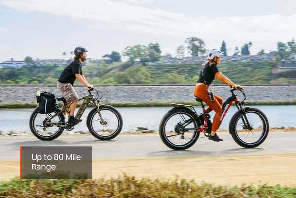 Mokwheel electric mountain bike with up to 80-mile range for extended adventure rides