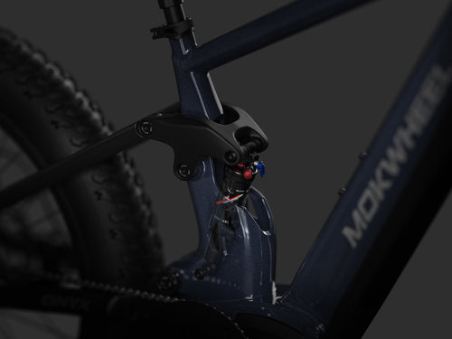 eBike equipped with DNM 50mm mid shock for smoother off-road performance