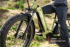 110mm travel suspension fork on Mokwheel Basalt 2.0 e-bike