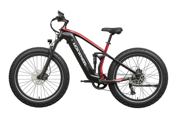 Black and Red Obsidian 2.0 | Men’s Off-Road Electric Mountain Bike | Mokwheel