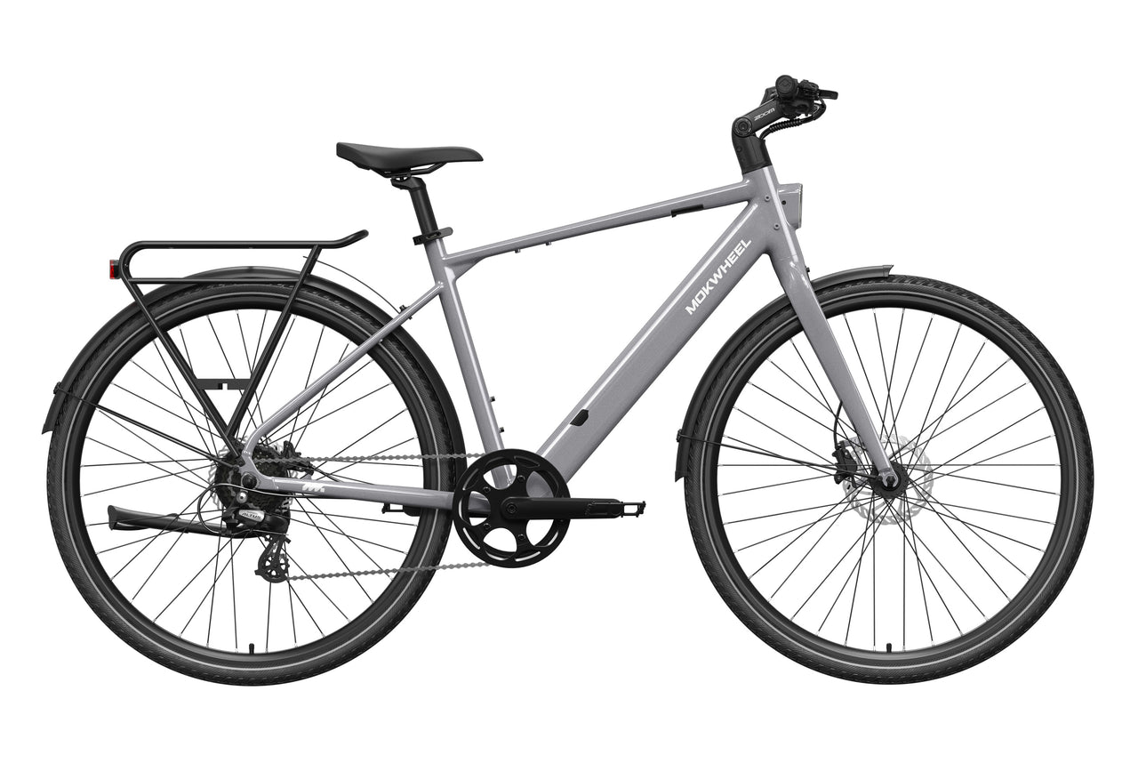 Grey FLINT | Lightweight City Electric Bike for Urban Commuters | Mokwheel