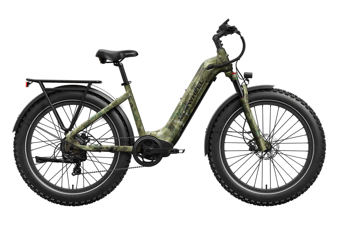 Basalt ST Jungle Camo – Step-Through Long-Range Solar Hunting E-Bike