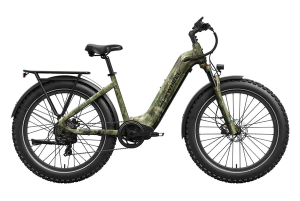 Basalt ST Jungle Camo – Step-Through Long-Range Solar Hunting E-Bike