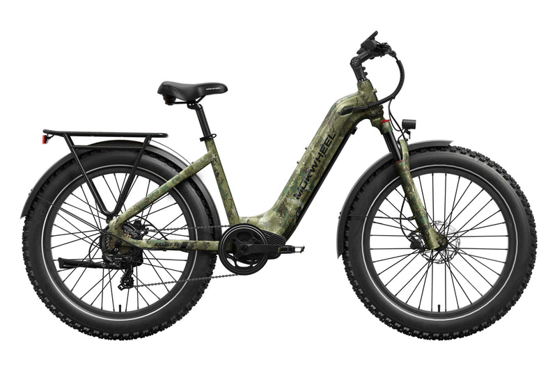 Basalt ST Jungle Camo – Step-Through Long-Range Solar Hunting E-Bike