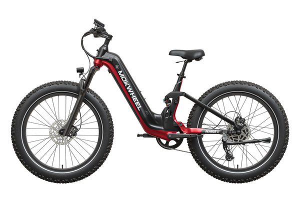 Black and Red Obsidian ST 2.0 | Womens Electric Mountain Bike | Mokwheel Ebike