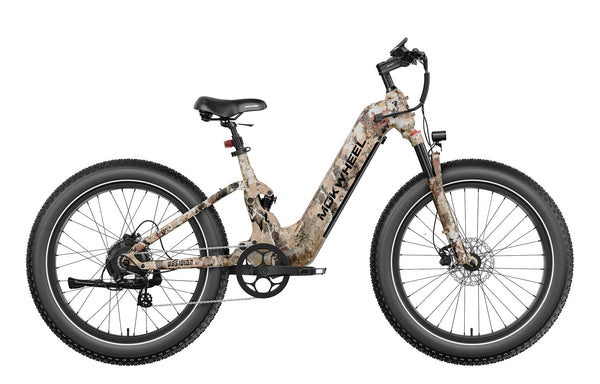 Desert Camo Obsidian ST | Full Suspension Step Through Ebike | Mokwheel