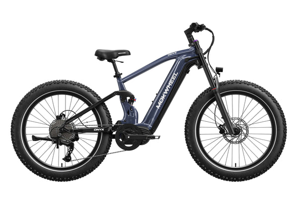 Black and Blue Onyx | Best 1000w Mid-Drive Fat Tire Ebike
