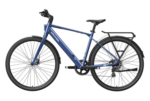 Steel Blue FLINT | Lightweight City Electric Bike for Urban Commuters | Mokwheel