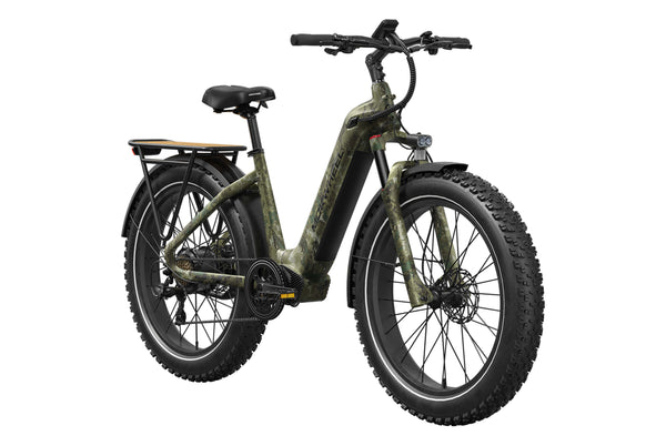 Basalt ST Jungle Camo – Step-Through Long-Range Solar Hunting E-Bike