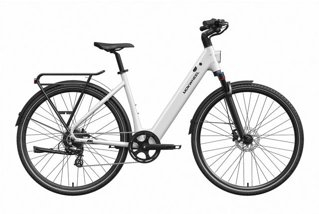 White FLINT ST | Lightweight Electric City Bike for Commuting | Mokwheel Ebikes