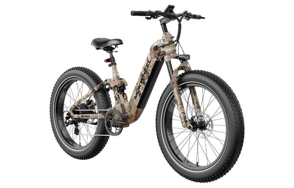 Desert Camo Obsidian ST | Full Suspension Step Through Ebike | Mokwheel