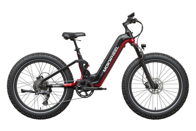 Black and Red Obsidian ST 2.0 | Womens Electric Mountain Bike | Mokwheel Ebike