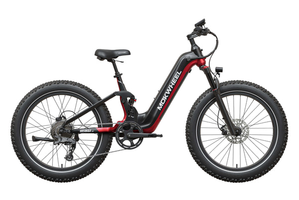 Black and Red Obsidian ST 2.0 | Womens Electric Mountain Bike | Mokwheel Ebike