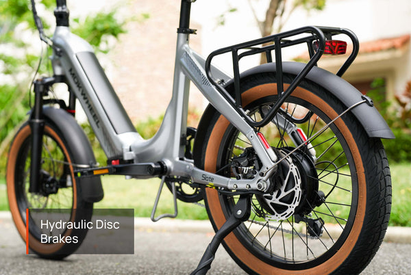 Mokwheel Lightweight electric bike with hydraulic disc brakes for responsive and reliable stopping power