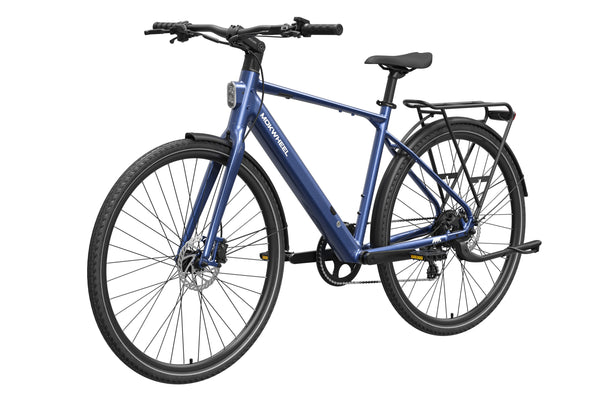 Steel Blue FLINT | Lightweight City Electric Bike for Urban Commuters | Mokwheel