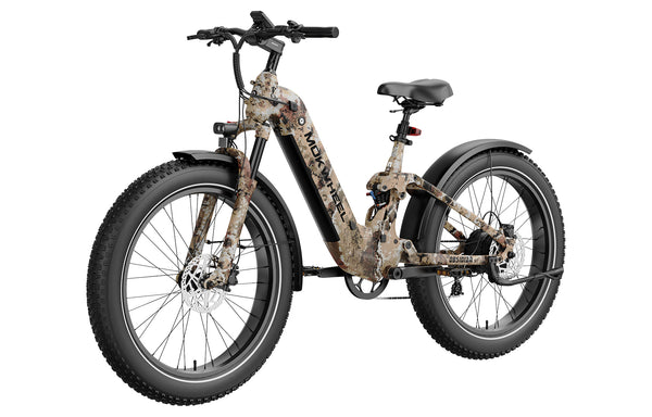 Desert Camo Obsidian ST | Full Suspension Step Through Ebike | Mokwheel