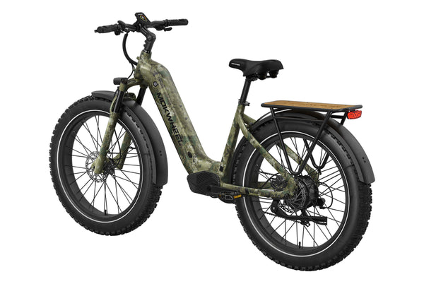 Basalt ST Jungle Camo – Step-Through Long-Range Solar Hunting E-Bike