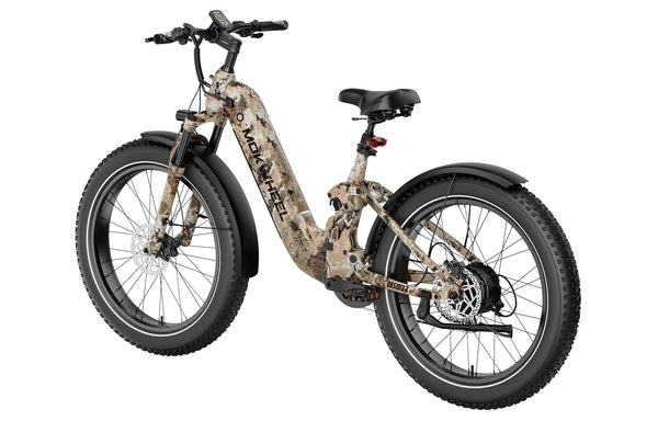 Desert Camo Obsidian ST | Full Suspension Step Through Ebike | Mokwheel