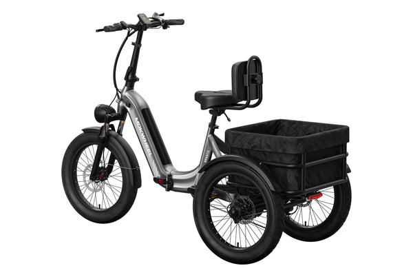 Grey Granite | Folding Adult Electric Tricycle & Trike | Mokwheel