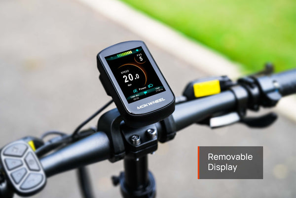 Mokwheel Lightweight electric bike with removable display for easy monitoring and secure storage