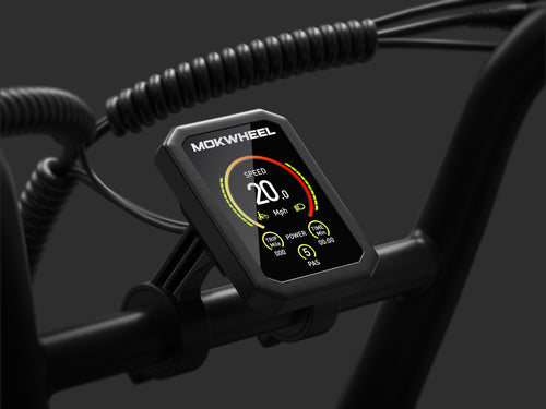 Mokwheel 20-inch ebike with color multi-function LED display for clear ride data visibility day or night