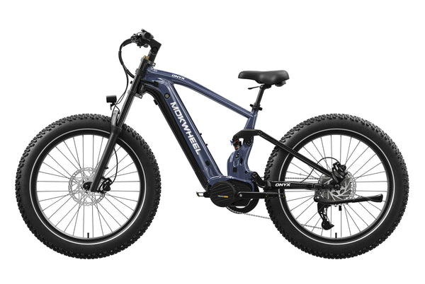Black and Blue Onyx | Best 1000w Mid-Drive Fat Tire Ebike