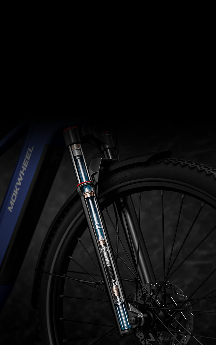 80mm Air Suspension Fork - Lightweight Magnesium Alloy for Effortless Urban Commuting