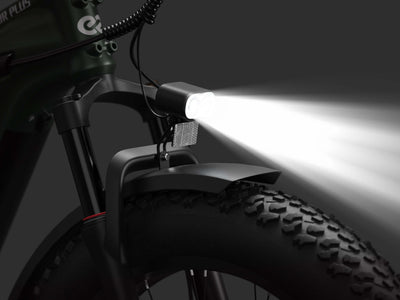 Mokwheel ebike with dual-bulb headlight for twice the brightness and powerful night visibility