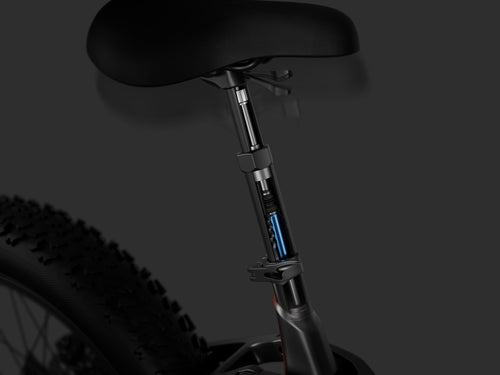 Mokwheel men’s off-road electric mountain bike with adjustable seatpost for customizable comfort and easy height adjustment