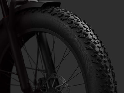 Mokwheel ebike with fat tires for superior grip and stability on sand, snow, and rough trails