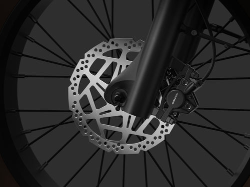 Mokwheel 20-inch ebike with hydraulic disc brakes for instant response and smooth, safe stopping on any terrain