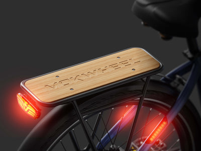 Mokwheel ebike with rear rack and fender for cargo support and clean rides