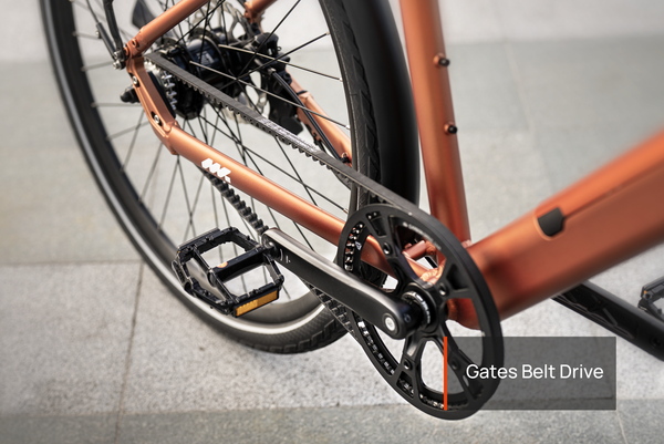 Gates Belt Drive for a quiet, smooth, and low-maintenance ride.