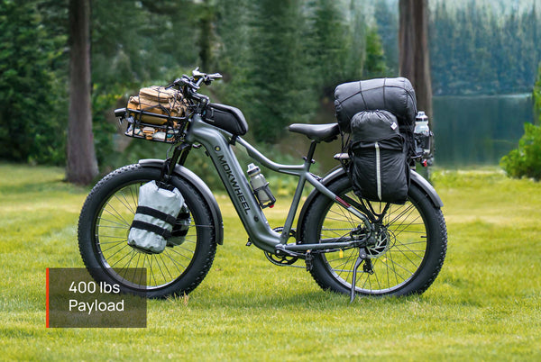 Mokwheel mountain ebike with 400 lbs payload capacity for heavy-duty off-road hauling