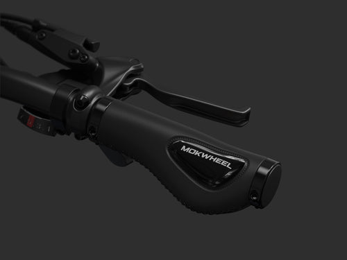 Mokwheel 20-inch ebike with ergonomic grips featuring pressure-relief zones for reduced hand fatigue and natural posture