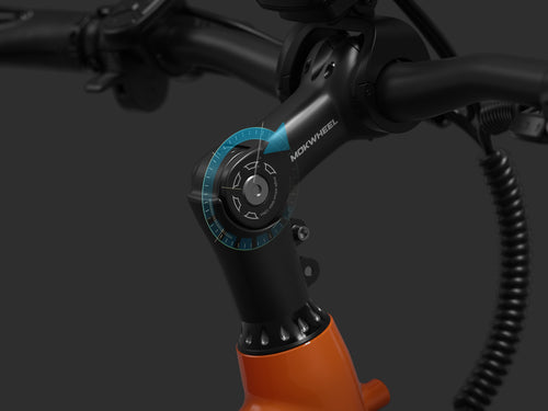 Adjustable stem on Mokwheel e-bike for customized riding position